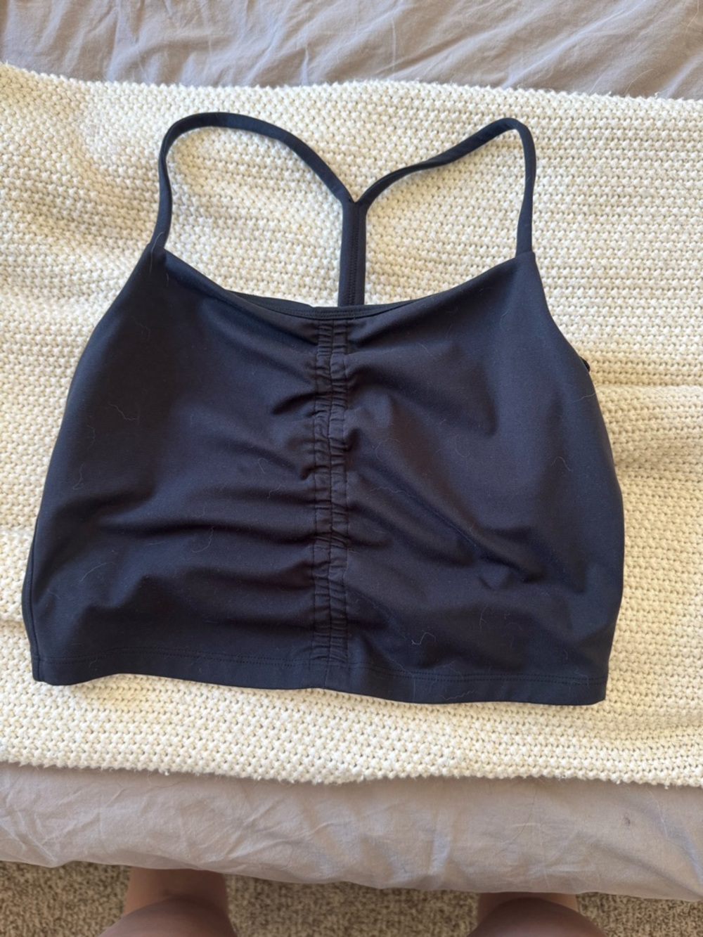 all in motion Black Ruched Front Sports Bra